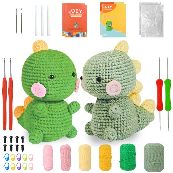 OFUSUY Crochet Kit for Beginners, Knitting Crochet Kits, Beginners Crochet Kit, Crochet Animal Kit with Step by Step Video Tutorial, DIY Craft Hobby Beginner Crochet Kit