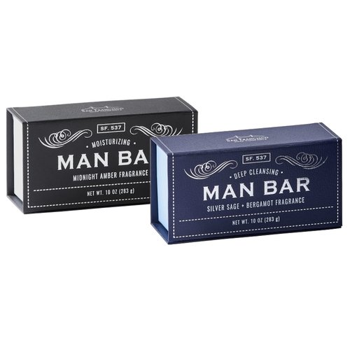 San Francisco Soap Company Man Bar Set of 2 10 oz. Soap Bars (Midnight Amber)