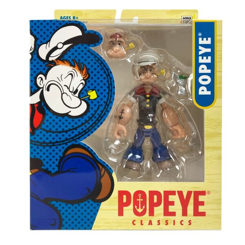 Boss Fight Studio Popeye the Sailor Man Popeye Classics Wave 1 Action Figure – Highly Articulated Figurine with Accessories Including Can of Spinach, Alternate Hands and Head, and Removable Hat - 1:12