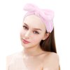 AOPRIE SPA Headbands for Washing Face Makeup Headbands with Bow Hair Band Women Facial Head Band Wrist Towel Wraps For Shower Face Mask Pink, 6 Pack