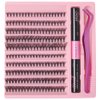 DIY Lash Extension Kit 200pcs Individual Lashes Cluster 30D+40D 8-16mm Mix Lash Clusters D Curl Eyelash Extension Kit Eyelashes Clusters with Lash Bond and Seal and Lash Applicator Tool
