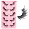 Fyonas Cat Eye Lashes Wispy L Curl Fake Eyelashes Extension Look 24mm Long & Dramatic False Eyelashes Doll Fox Eye Lashes 5 Pairs Pack (Fox Eye 03)