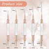 Double Ended Nail Art Brushes, Eptbsdu 5 PCS Nail Design Painting Tools including Nail Fine Liner Brushes and Nail Dotting Pens, Silver