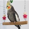 Bird Swing Parakeet Perch Bird Natural Wood Stand Parrot Cage Hanging Bite Resistance Toys Top Wooden Branches Standing Toys Cage for Small Medium Parrots Budgie Lovebirds