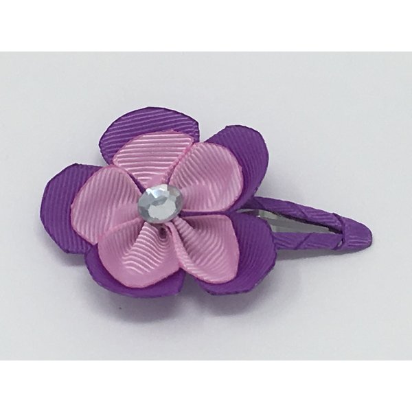 Snap Clip, Flower Hair Clip, Lavender and Purple Hair Clip, Grosgrain Flower Hair Clip