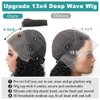 PerisModa Wear and Go Glueless Wigs Human Hair Pre Plucked Pre Cut Full 13x4 HD Lace Frontal Wigs Human Hair 14A Deep Curly Wave Lace Front Wigs Human Hair for Women Bleached Knots 180 Density 24 Inch
