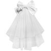 Bride Veil Bachelorette Party Decorations White Hair Bow | Bridal Shower Supplies, Bridesmaid Favors, Wedding Gift, Bride Accessories, Engagement Accessory, Hen Party