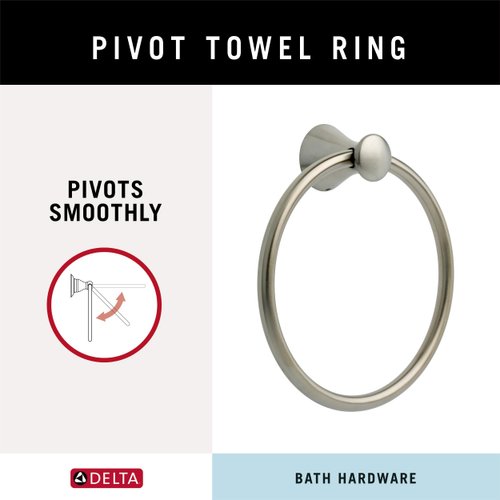 DELTA FAUCET Rubber Limited 73846-SS Lahara Wall Mounted Towel Ring in Brilliance Stainless Steel