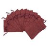 12-Pack 3x4 Natural Burlap Gift Bags w. Drawstring (Maroon Red, X-Small) for Party Favors, Presents or DIY Craft by TheDisplayGuys