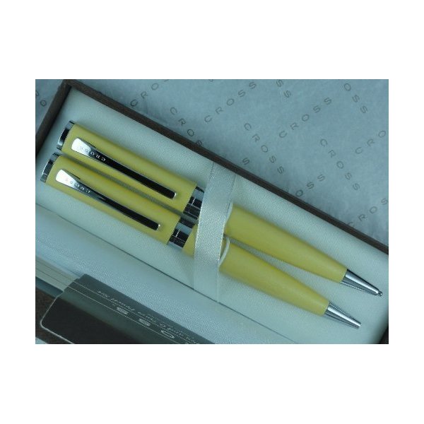 Cross Limited Edition Elite Sage Pearlescent Golden Yellow Pen Pencil Set