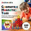 Archimedrix - Geometry Magnetic Tiles Building Blocks, Lightweight Magnetic Shapes for Kids, Phthalate and Lead-Free Magnetic Building Tiles for Kids, Durable Magnetic Blocks, 100 Pieces