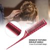 Teasing Comb, 3 Row Comb Hair Care Hair Styling Modeling Comb Lightweight Hair Salon Supplies Comb (Red)