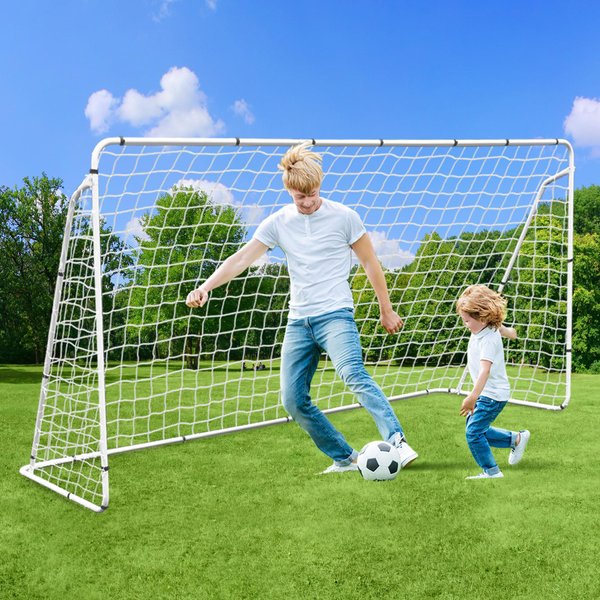 JungleA Soccer Goal for Backyard,12x6 FT Portable Soccer Goal Set,Steel Frame,Net and Carry Bag,Perfect for Outdoor Soccer Training + Game All Ages