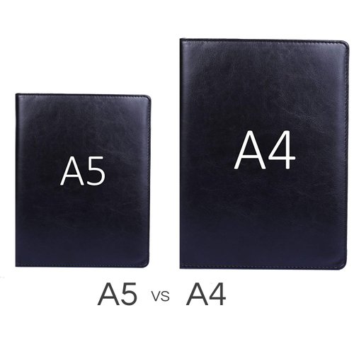 Small Clipboard Junior Padfolio Folio 7 x 9 Writing Pad Refillable, Mymazn Faux Leather Folder A5 for Notepad Legal pad 5 x 8 Junior Size Portfolio (Black)