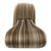 Sunny Weft Hair Extensions 12inch Highlights Sew in Hair Extensions Real Human Hair Light Brown with Blonde Highlights Sew in Weft Hair Extensions Human Hair Bundle for Thick Hair 70G