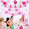 Sweet 16th Birthday Decorations for Girls, Pink and White 16 Happy Birthday Balloons，16th Birthday Party Supplies for Kids Including Pink Happy Birthday Banner, Hot Pink Number 16 Foil Balloons