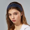 VOCOSTE Textured Cotton Knot Headband, Soft Hairband for Women, Navy Blue, 1.3 Inch Wide
