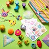 108 Pcs Easter Party Favors for Boy Girl Easter Assorted Toys Bulk Easter Bunny Bracelets Stickers Stampers Keychains Easter Basket Stuffers Fillers Gifts for Easter Classroom Exchange Prizes Supplies