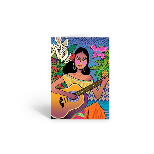 Stonehouse Collection Southwest Mexican Theme Note Card - 10 Boxed Cards & Envelopes - Guitar, Western