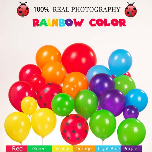 Rainbow Balloon Garland Arch Kit 140pcs Assorted Colors with Watermelon School bus Sun and Cloud Mylar balloons for Watermelon Birthday Party back to school Decorations