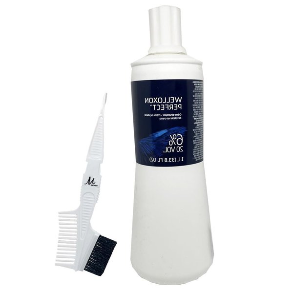 Welloxon Perfect Developer 6% / 20 Vol Koleston Perfect Hair Color Developer Creme 33.8 Fl Oz and M Hair Designs Tint Brush Comb (Bundle)