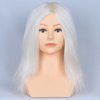 NEWSHAIR 12" White Color Mannequin Head 100% Real Hair Hairdresser Training Head with Shoulder Manikin Cosmetology Doll Head Hair Styling Competition Supplier (12 inch, White#)