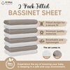 Bassinet Sheet for Bassinet Mattress - 100% Organic Jersey Knit Cotton - Snuggly Soft & Cozy Crib Sheets Fitted for Oval Rectangle & KoolaBaby Bedside Sleeper - White & Grey - 2 Pack (33 x 20)