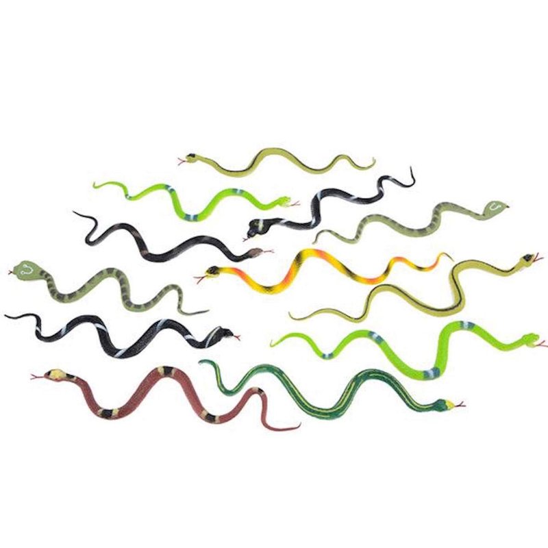 Rhode Island Novelty 6 Inch Rain Forest Snakes Set of 12 - Everymarket