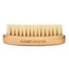 GranNaturals Palm Size Boar Bristle Smoothing Hair Brush - Soft White Bristle Slick Back Hairbrush for Slicking Hair to Create Sleek Style - Natural Wood Handle for Women + Men
