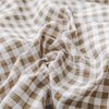 NSNLGSGC Twin Grid Gingham Duvet Cover Set Tan - Washed Soft Comforter Cover Set Brown Lightweight Bedding Set (2PCS, Twin)