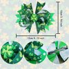 2 Packs St. Patrick's Day Hair Bows Clips Green Shamrock Hair Bows Grosgrain Ribbon Bowknots Boutique Alligator Hair Pins for Kids Irish Shamrock Clover Headwear Accessories for Kids Girls Women