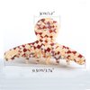 Checkered Hair Claw Clips,Pack of 3,Vintage Amber Checkered Claw Clips Cellulose Acetate Banana Clips,Nonslip Hair Clamp for Women Girls (Amber)