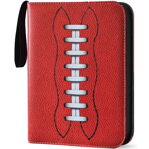 PKMLIFE Football Card Binder, 4 Pocket Baseball Trading Card Binder Storage Protectors, Card Holder Sleeves for Sports Cards and Basketball and Hockey Cards, 50 Pages Put up to 400 Cards (Football)