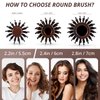 O BRUSHZOO Round Brush for Blow Out, Boar Bristle Round Brush for Blow Drying, Straightening, Styling, Round Hair Brush for Women Men Adds Shine, Volume (2.5in)
