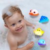 Bath Toys, 8 Pcs Light Up Floating Rubber Animal Toys Set, Flashing Color Changing Light in Water, Baby Infants Kids Toddler Child Preschool Bathtub Bathroom Shower Games Swimming Pool Party