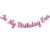 Pre-Strung In My Birthday Era Banner, Girls Birthday Party Decorations, Happy Birthday Banner Hot Pink Glitter