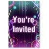 Soiceu Laser Tag Birthday Party Invitations with Envelopes Set of 20 Neon Laser Tag Birthday Party Invites Glow Laser Tag