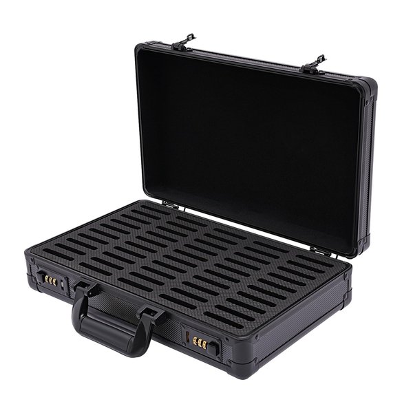 Dlinanta Aluminum Coin Storage Box, 50 Graded Coin Capsules Case with Lock, Easy to Carry, Coin Boxes for Collectors, Coin Collection Supplies for Storage, Transport, and Organization