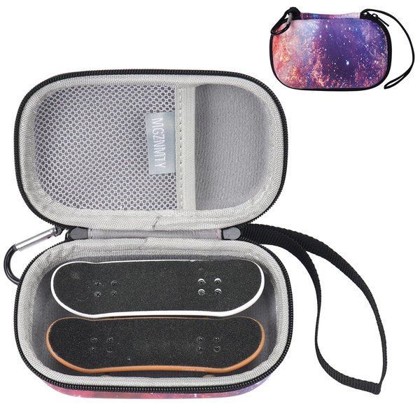 MGZNMTY Portable Storage Case for Teck Deck Ultra DLX Finger Skateboards, Fingerboard Carrying Case Compatible with 2 PCS Tech Deck Fingerboard (Case Only) (Small, Galaxy)