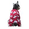 Cute Snowman Xmas Pet Clothes for Dog Pajamas Soft Christmas PJS, Medium Red Back Length 16"