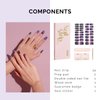 Nailog Semi Cured Gel Nail Strips 34 pcs | Long Lasting Nail Polish Sticker Wraps with Glossy Gel Finish | Constellation