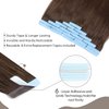 Jerriess Tape in Hair Extensions Human Hair, Professional Grade Remy Human Hair Tape in Extensions, Silky Texture &Full Thick Ends, 20pcs/40g Chocolate Brown, 14 inch(#4)