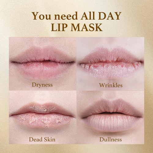 Lip Mask - Lip Sleeping Mask for Lip Care - Hydrating Lip Serum and Treatment with Collagen Peptide and Squalane - Clinically Tested Formula for Plumping Lips