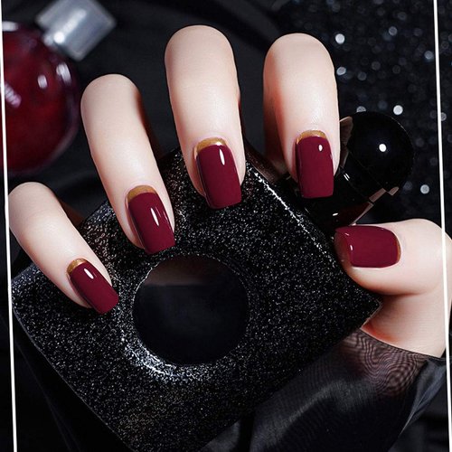 VENALISA 15ml Dark Red Gel Nail Polish, Claret-Red Color Soak Off UV LED Nail Gel Polish Nail Art Starter Manicure Salon DIY at Home, 0.53 OZ
