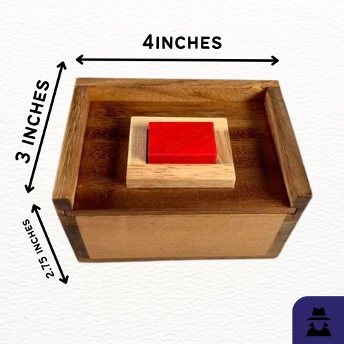 Difficult Puzzle for Adults - Hide The Red Stone Wood Puzzle - 9 Piece Brain Teaser