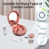 Aukvite Contact Lens Case, Portable Contact Lens Box Kit with Mirror, Travel Contact Len Case Durable Compact Soak Storage Kit with Solution Bottle Tweezers Container Remover Combo Pattern