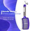 Wet Hair Brush Detangling Brush for Wet & Dry, Detangler Brush for Blow Drying, Curved Vented Wet Hair Brushes for Women Kids, Detangling Brush for Wet Dry 2 Pack (Purple+Blue)…