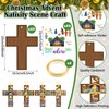Watersay 48 Set Religious Cross Craft Kit Christian DIY Paper Crafts Make Your Own Hanging Ornament Crafts for Sunday School VBS Church Classroom Art Project Home Activities(Christmas,Brown)