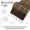 Full Shine 12 Inch Invisible Tape in Hair Extensions Human Hair Adhesive Tape in Extensions Human Hair Balayage Color 2 Darkest Brown Fading to 3 Dark Brown and 27 Honey Blonde 30 Grams 20Pcs