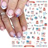 4th of July Nail Sticker - 8PCS/Set Independence Day Nail Design 3D Self-Adhesive Nail Decals Flag USA National Day Nail Stickers DIY Manicure Decoration American Independence Day Element Accessories